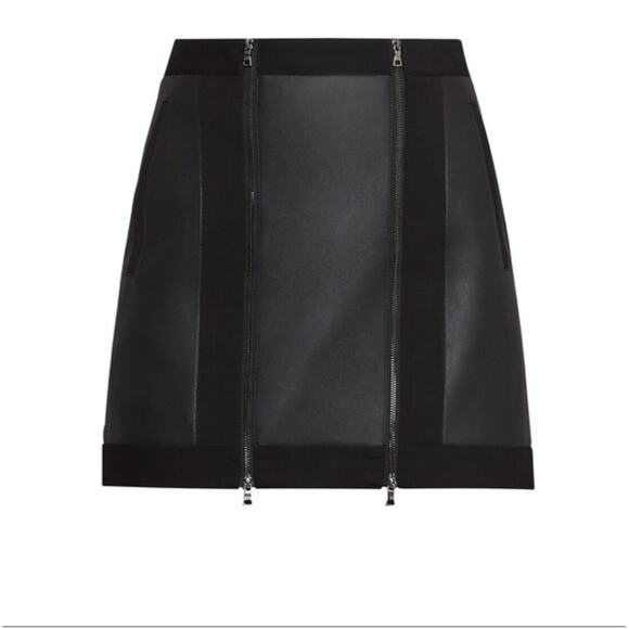 BCBG MAXAZRIA Roxy Faux-Leather Detail Mini Skirt Size XXS - Picture 6 of 11